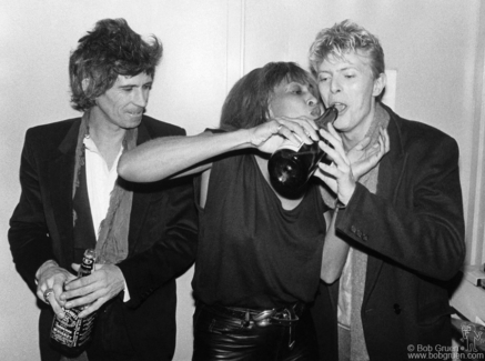 Keith Richards, Tina Turner and David Bowie, NYC - 1983