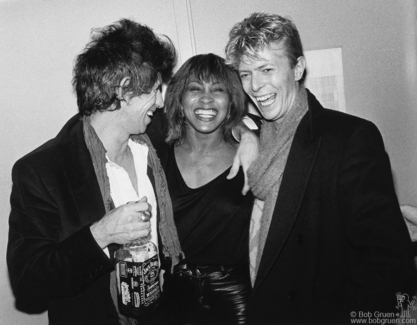 Keith Richards, Tina Turner and David Bowie, NYC - 1983