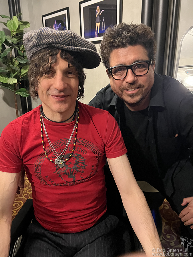 Dec 2 - NYC - Jesse Malin with Manager Dave Bason backstage during “A Benefit For Jesse Malin” at the Beacon Theatre.