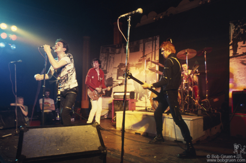 The Clash on stage at Clouds in Edinburgh, Scotland. October 26, 1977. Image #: Clash1077_1977_16 © Bob Gruen Clash, Edinburgh - 1977