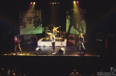 The Clash on stage at the Apollo in Glasgow, Scotland. October 25, 1977. Image #: Clash1077_1977_6 © Bob Gruen Clash, Glasgow - 1977