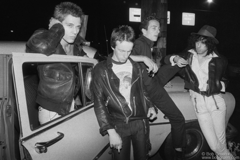 (L-R) Paul Simonon, Topper Headon, Joe Strummer and Mick Jones of the Clash on sthe streets of NYC. September 1978. Image #: Clash978_5-37_1978 © Bob Gruen Clash, NYC - 1978