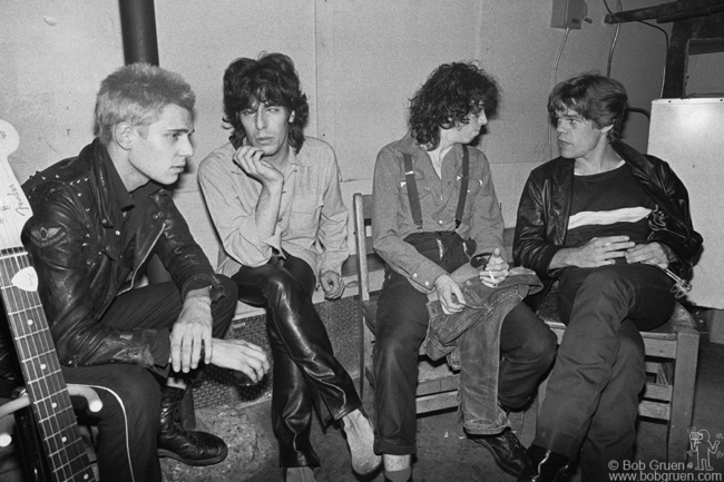 Paul Simonon, Tommy Trask, Mick Jones and David Johansen, Roslyn - 1978