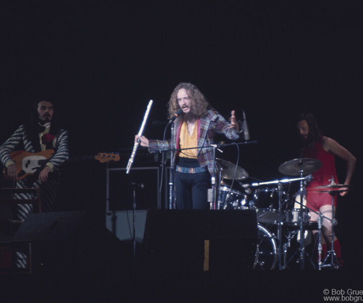 Jeffrey Hammond, Ian Anderson and Barriemore Barlow, MSG, NYC. March 10, 1975. Image #: JethroTull375_1975_5 © Bob Gruen