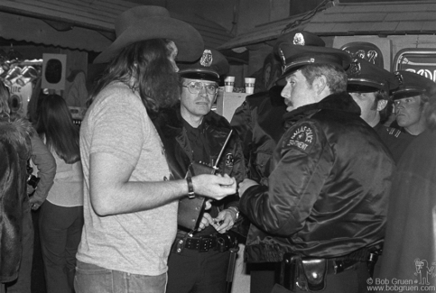 Sex Pistols bodyguard and Dallas Police, TX - 1978